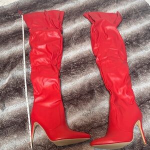 Red Over-the-Knee Boots